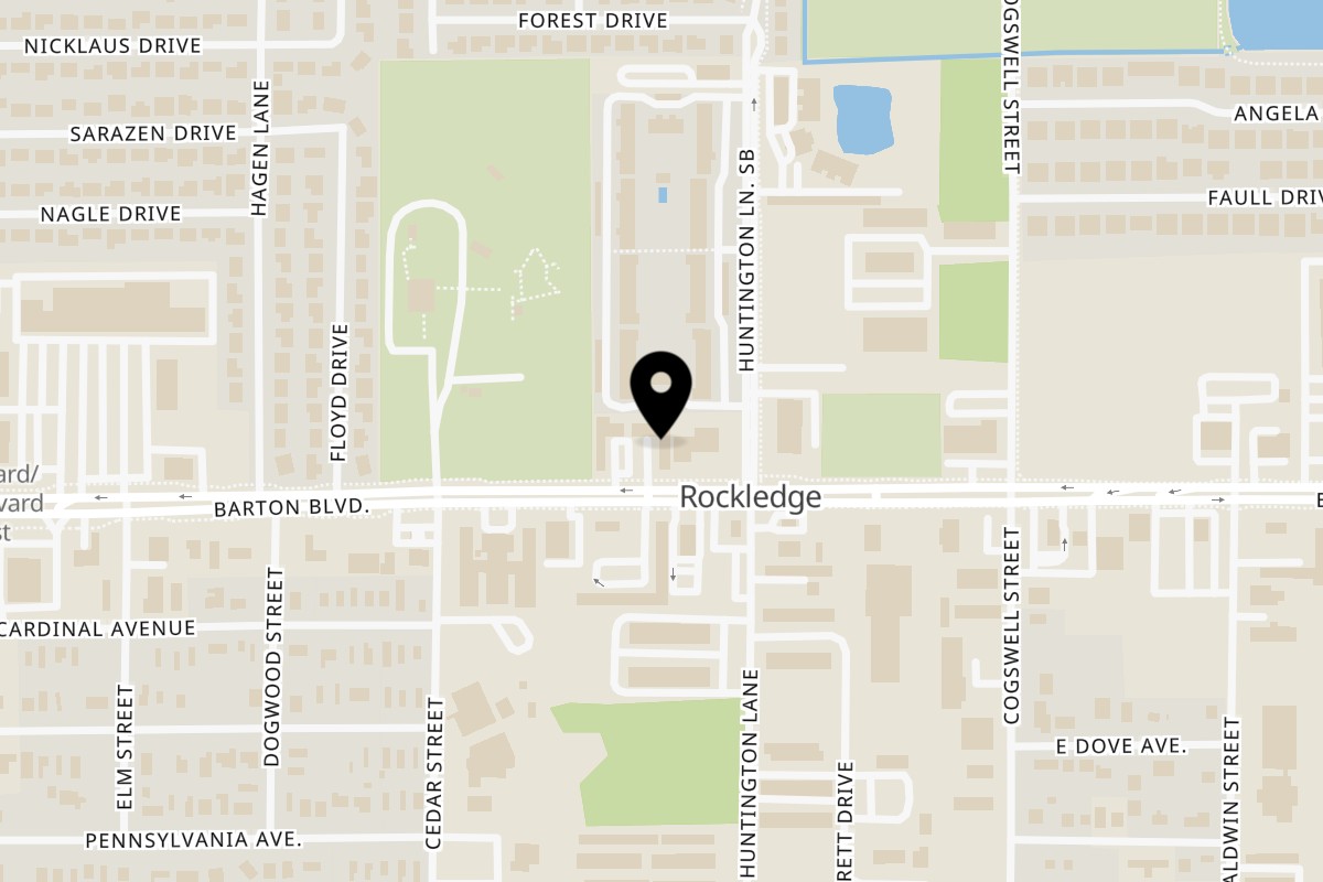 Map showing the location of Rocket Bagels Deli & Catering Rockledge on 566 Barton Blvd in Rockledge
